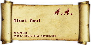 Alexi Axel névjegykártya